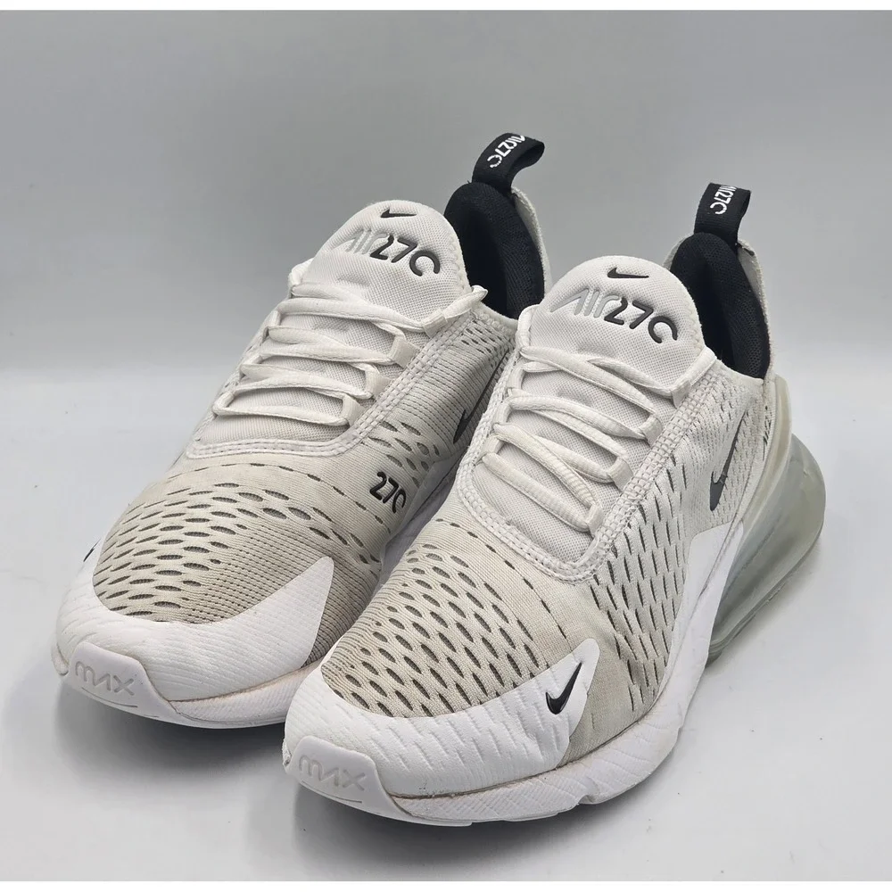 Nike Air Max 270 AH8050-100 White Black Men's Size 8.5 42